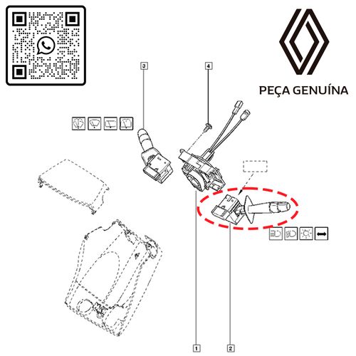 RN 064226 7701064226 CHAVE DE SETA CLIO II LOGAN SANDERO SEM FAROL DE MILHA ORIG ...09-D